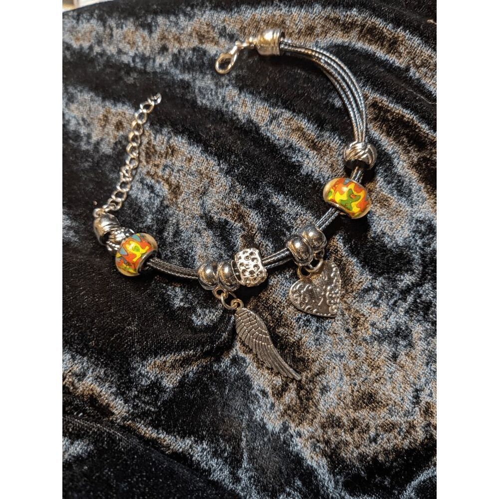 NEW CHUNS PANDORA LIKE BRACELET LOVE HEART & WING